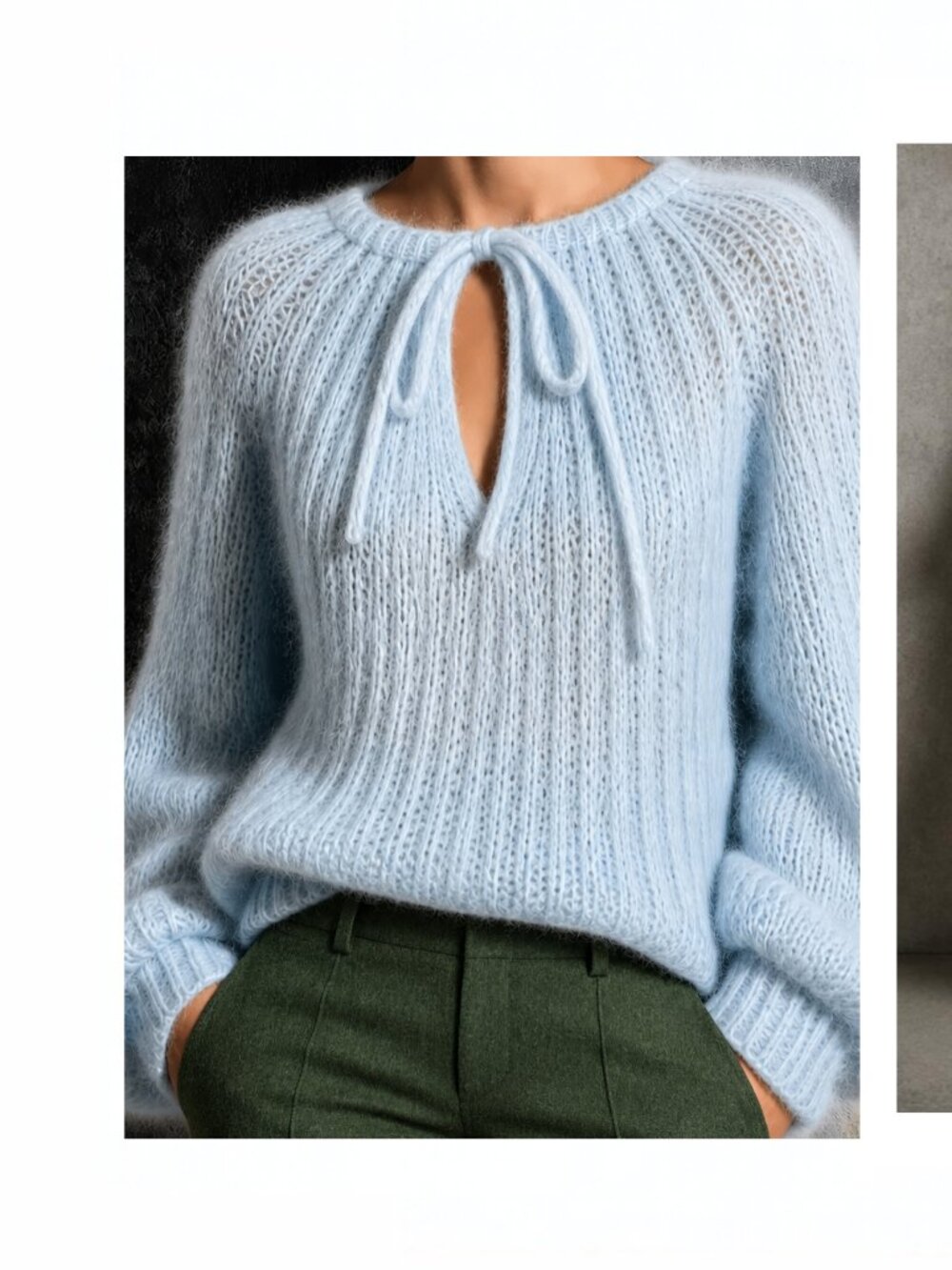 New NWOT Blue Keyhole Sweater M-L